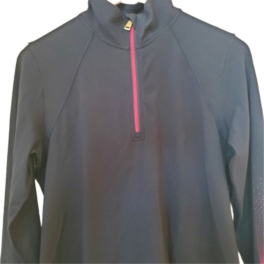 Lauren Ralph Lauren Women's Black Quarter Zip Pullover Sweater Sz L Black Label - Picture 3 of 8